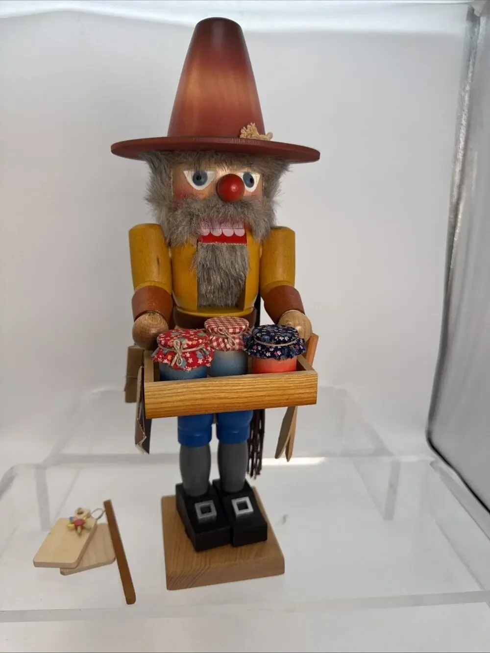 Christian Ulbricht Nutcracker Peddler 15.5” Cheese, Wine, Jam, Broom READ MORE
